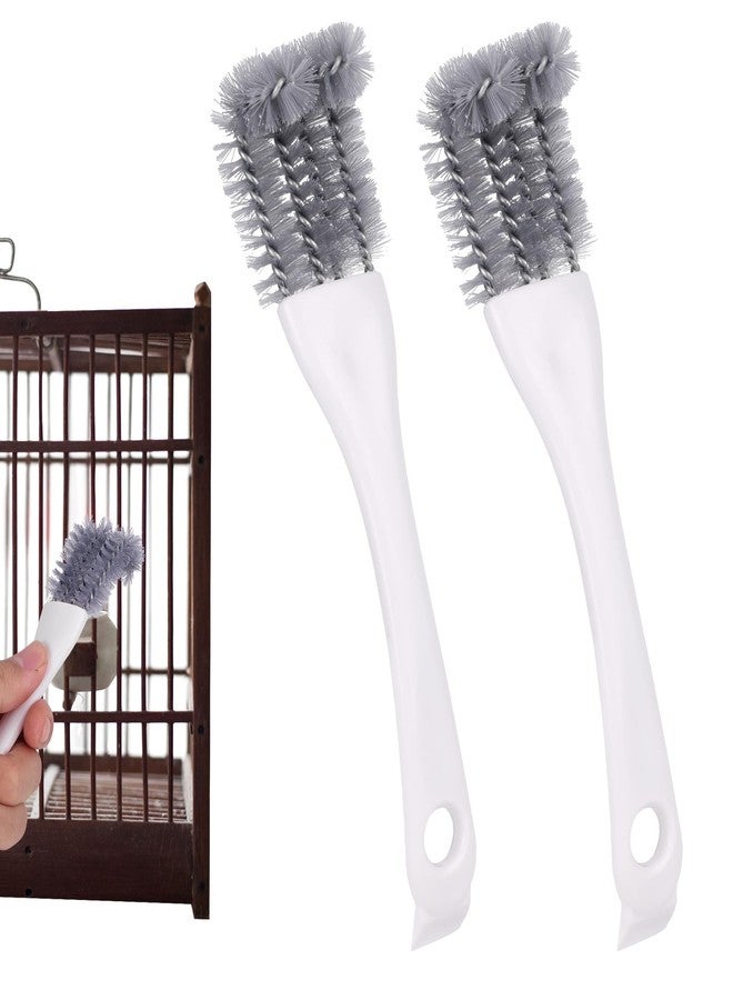 Penitue 2pcs Bird Cage Cleaner with Long Handle, Bird Cage Brush Droppings Removal Tool for Small Animals Remover Parrot Bath Perches Cleaning Accessories - Image 1